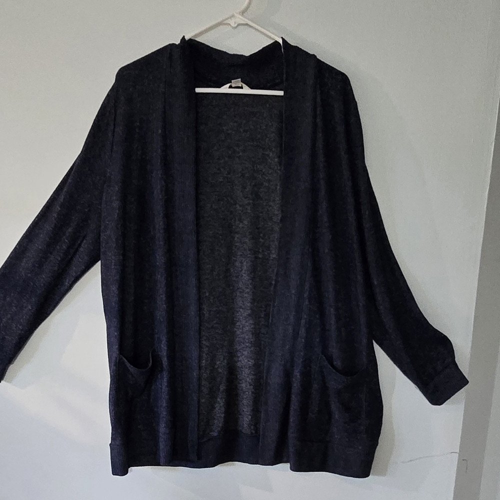 Women's Navy Open Front Soft  Cardigan Sweater